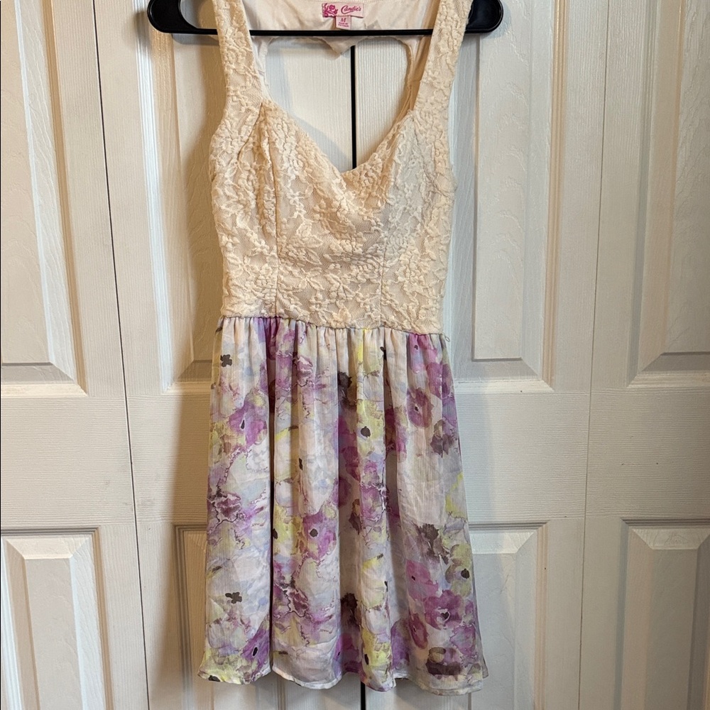 Candie's Cream and Floral Kids Dress